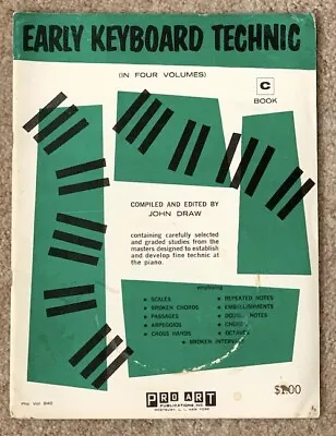  Early Keyboard Technic  Book C Piano Organ Music Instruction John Draw • $2.76