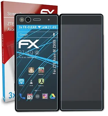 AtFoliX 3x Screen Protection Film For ZTE Axon M Z999 Screen Protector Clear • £14.09