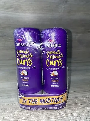 (2 Units) Aussie 3 Minute Miracle Curls Deep Conditioner 8 Ounce Coconut Jojoba • $9.40