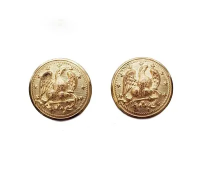 Two Vintage Waterbury Gold Brass Blazer Buttons Eagle Anchor Stars Men's MCC • $14.99