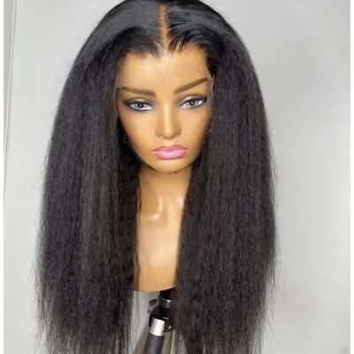 18  Kinky Straight 13×4 Lace Front 100% Human Hair Wig • £123