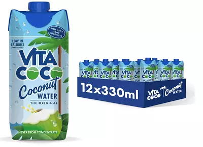 Vita Coco Pure Coconut Water 12X330Ml Naturally Hydrating Packed With Electrol • £12.67