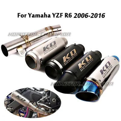 Modified Exhaust System Connect Mid Pipe Slip On Muffler For Yamaha YZF R6 06-16 • £95.89