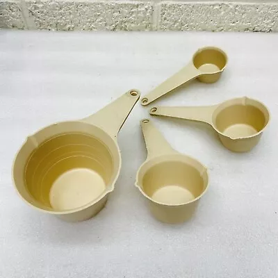 Set Of 4‼ VTG‼ Foley Almond Plastic Nesting 1/8 1/4 1/3 1 Measuring Cups • VG‼ • $9.95