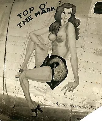 Org. Nose Art Photo: B-24 Bomber  TOP O' THE MARK !!! • $9.50