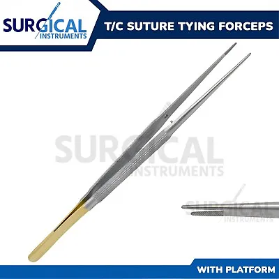 T/C Micro Suture Tying Forceps 7  With Platform - Medical Surgical German Grade • $10.99