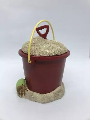 Decorative Small Beach Red Pail (bucket) Sand With Lid  And Metal Hanger 6” Tall • $30