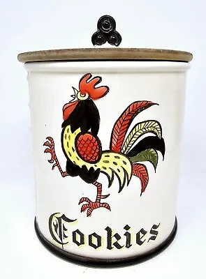Metlox Poppytrail Provincial Colorful Rooster Cookie Jar With Lid 10  VGC VTG • $49.99