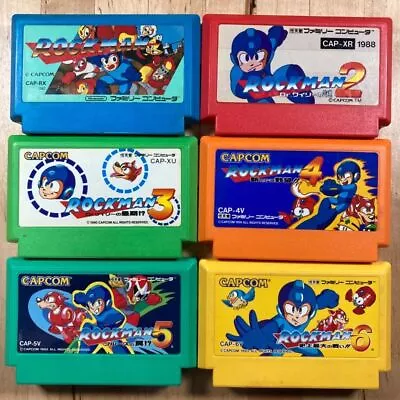 Nintendo Famicom Rockman 1 2 3 4 5 6 Set Megaman Japan NEC FC  Japanese Lot • $190