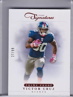 2012 Panini Prmie Signatures #85 Victor Cruz Red New York Giants 27/99 A054 • $4.76