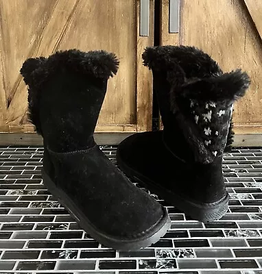 Muk Luks Womens Carey Ankle Booties Faux Fur Lined Black Leopard Size 9 New • $15