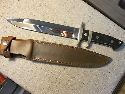 Vint. VOORHIS Custom Double Hilt Fixed Blade Knife Flawless Black Micarta Unused • $770