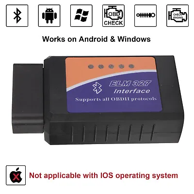 EOBD Bluetooth Diagnostic OBD2 Car Engine Scanner Tool Fault Code Reader • £5.79