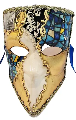 Casanova Handmade In Italy  Iconic Papier Mache  Mask Mosaic Venetian Detail • £35