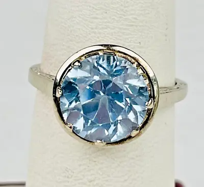 Antique Art Deco 14k Blue Zircon Ring • $1600