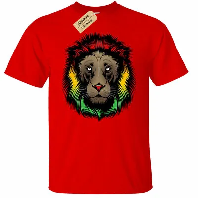 £10.99 • Buy Rasta Lion Mens T-Shirt Reggae Jamaican Rastafarian Marley Jungle Jamaica
