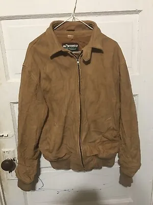 Vintage 70s 80s Nordstrom Brown Suede Leather Jacket Size 38R • $25
