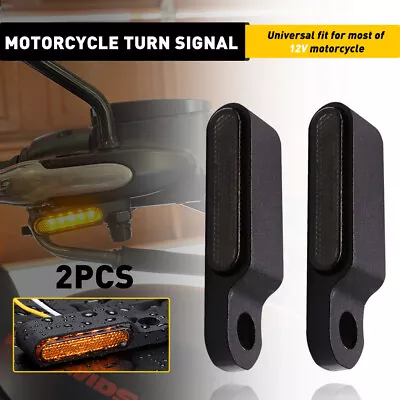 2pcs Universal Mini Motorcycle Black 6-LED Turn Signals Blinker Lights Amber • $15.99