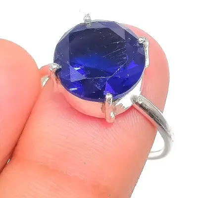 Blue Tanzanite Gemstone 925 Sterling Silver Handmade Jewelry Ring Size 9 (US) • $10.99