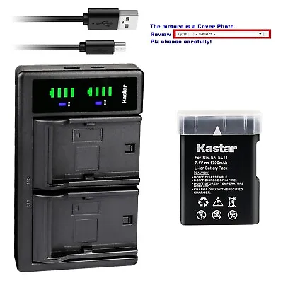 Kastar Battery LCD Charger For Nikon D5100 D5200 D5300 D3100 D3200 D3300 P7000 • $9.99