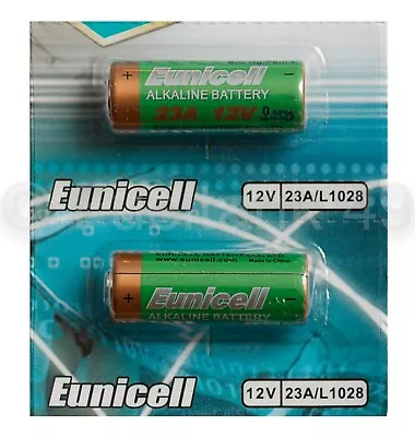 2 X 23A Batteries MN21 L1028 LRV08 E23 A23 Camera Doorbell Alkaline Eunicell • £2.49