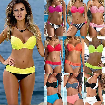 Womens Sexy Bikini Set Push Up Bra Swimsuit Bathing Suit Summer Beach Swimwear • £12.11