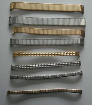 LADIES GENTS GOLD Col Or STAINLESS STEEL BRACELET EXPANDING WATCH STRAPS 6-22mm • £7.99