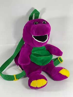 Vintage 90s Plush Toy Kids Backpack BARNEY AND FRIENDS Dinosour • $32.79