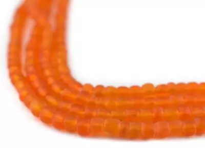 Translucent Orange Matte Glass Seed Beads 4mm 24 Inch Strand • $3.99