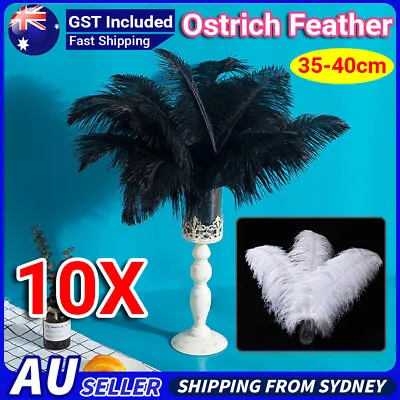 10pcs 35-40cm Large Ostrich Feathers Plume Centerpiece Wedding Party Table Decor • $18.99