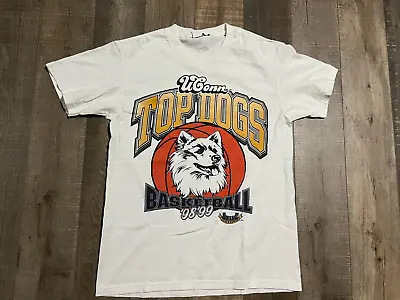 Vintage 1998 1999 UConn Basketball Top Dogs Graphic Shirt SIZE SMALL • $34.99