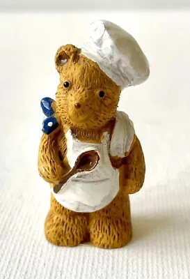 Miniature Resin Teddy Chef Holding Spoon Figurine 4cm Tall X 1.5cm Wide • £5