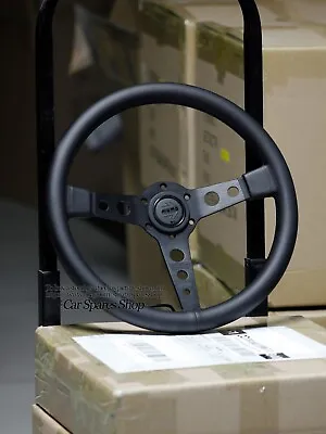 MOMO Prototipo P5 Black Edition 350mm 14' Genuine Leather Sport Steering Wheel • $96