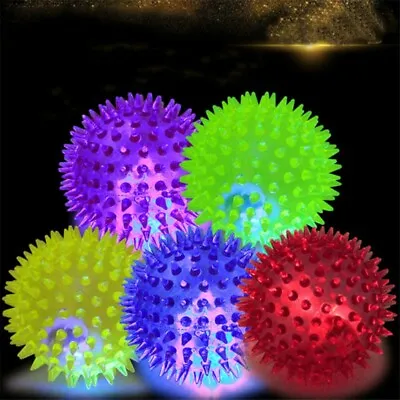 £6.01 • Buy Dog Squeaky Toys Luminous Pet Puppy Dog Chewing Playing Elastic Hedgehog Ball