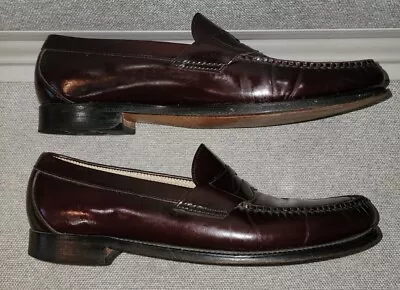 Mens SAS Penny Loafer Slip On Dark Burgundy Leather Shoes US Size 12  • $36