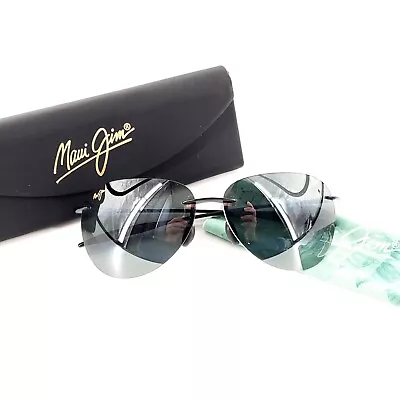 Maui Jim MJ Sport Sugar Beach MJ-421-02 62-12-127 Black Rimless Sunglasses Mint • $140