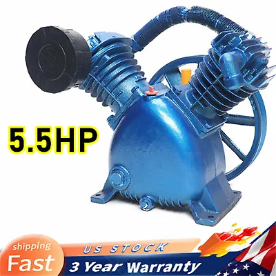 5HP 4000W V Style 2-Cylinder Air Compressor Pump Motor Head Double Stage 175PSI • $266