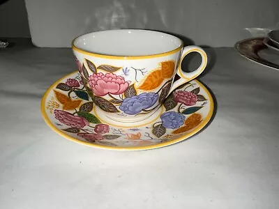 MINTON ARCHIVES Teacup/Saucer #130 ROYAL DOULTON ENGLAND Pink Purple Yellow RARE • $49.99