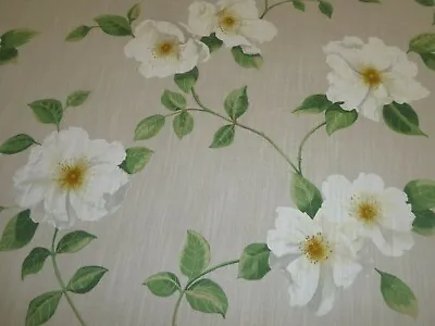 £13.99 • Buy SANDERSON - POET'S ROSE LINEN - Floral Print Cotton Fabric - NATIONAL TRUST
