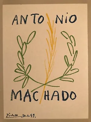 $55 • Buy 1959 Pablo Picasso Poster  Antonio Machado  Original Lithograph Plate-signed