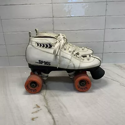 SP205 Quad Cruiser Pacer Roller Skates Womens Size 7 Vintage White Leather • $39.99