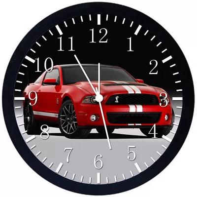 Mustang Cobra GT Shelby Black Frame Wall Clock Y09 • $19.95