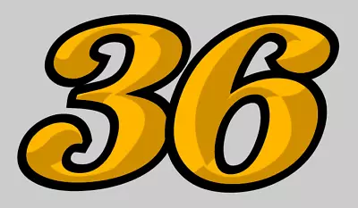 3 X Retro 70s Custom Numbers Gold - Vinyl Stickers/Decals Race Motorbike Track • £10.45