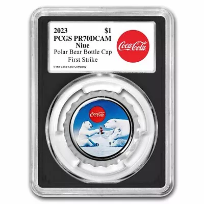 Coca-Cola® 6 Gram Ag Polar Bear Bottle Cap - PR-70 PCGS (FS) • $56.40