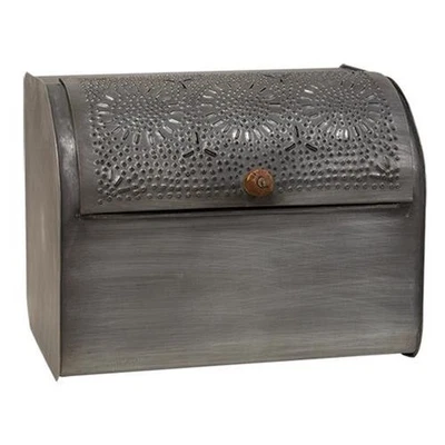 $99.99 • Buy New Punched Tin Metal Bread Box Antique Style Kitchen Farmhouse Primitive Decor
