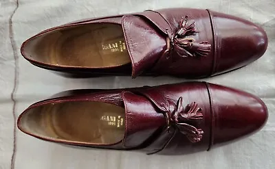 Martegani 1891 Burgundy Leather Tasseled Loafers  Mens US Size 6 1/2 D Italy • $225