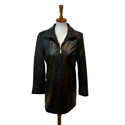 Ellen Tracy Leather Jacket Black Size Small Petite • $68