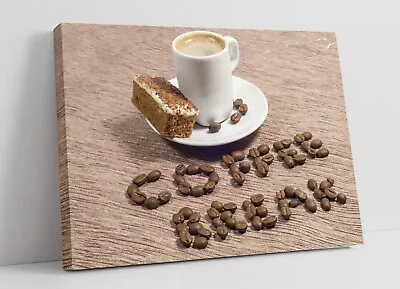 Coffee Break Cafe Kitchen Decor Canvas Wall Artwork Picture Print • £14.99