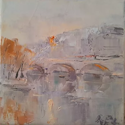 Oil On Canvas-original Painting-paris-river-sunset-france • £30