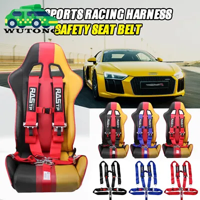 NEW 5 Point Racing Safety Harness Seat Belt With 3  Inch Strap Shoulder Pad • $69.99